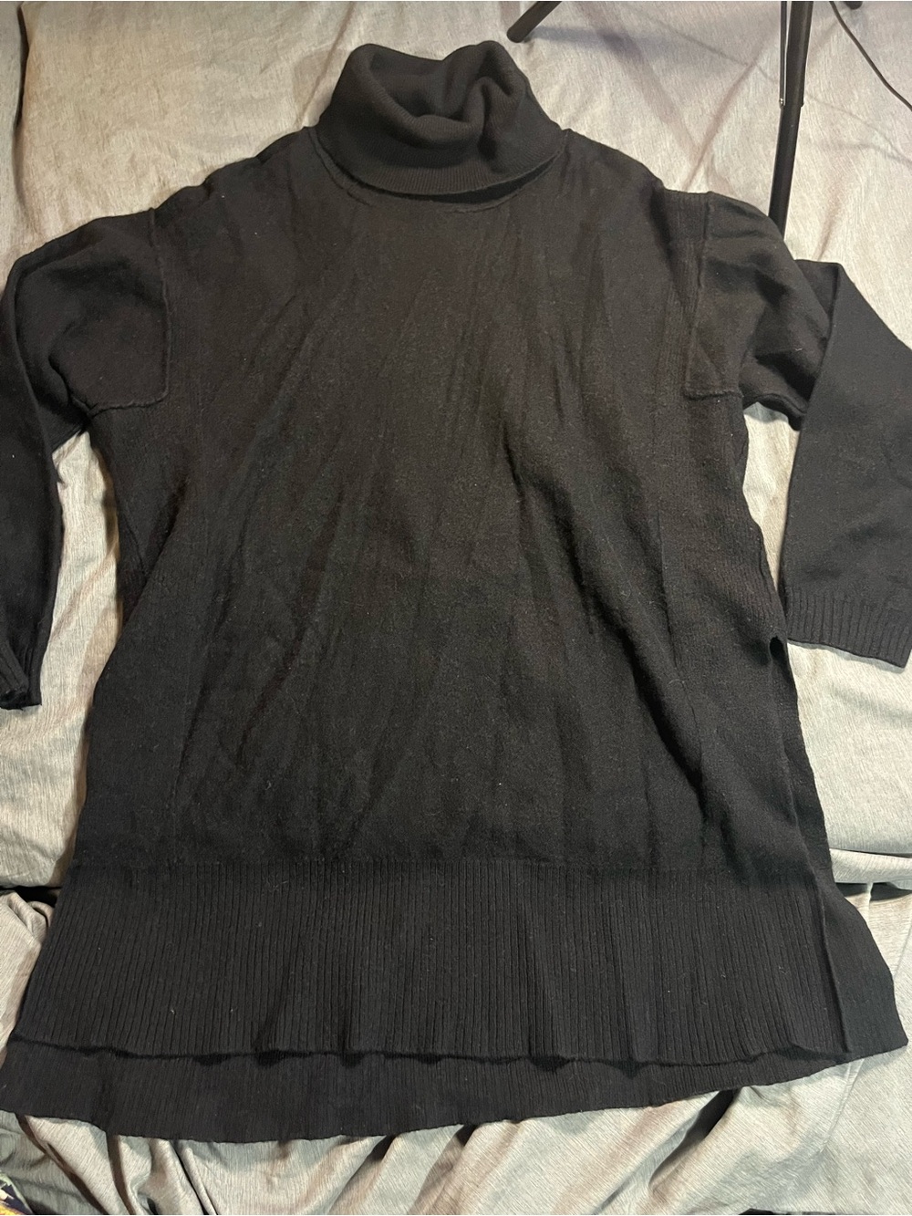 We The Free Black Turtleneck Sweater Tunic 100% cashmere